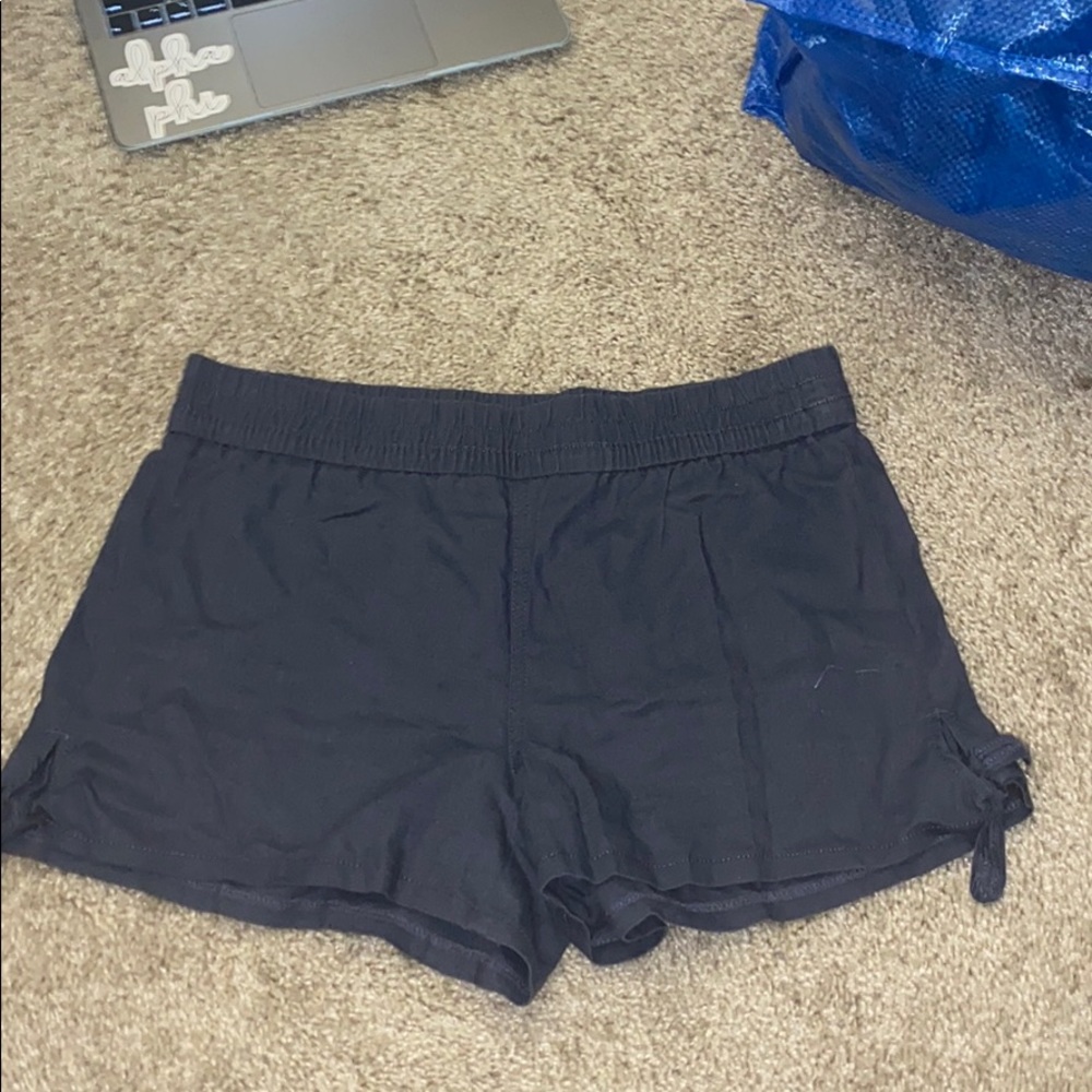 LOFT Navy Running shorts with tie detail